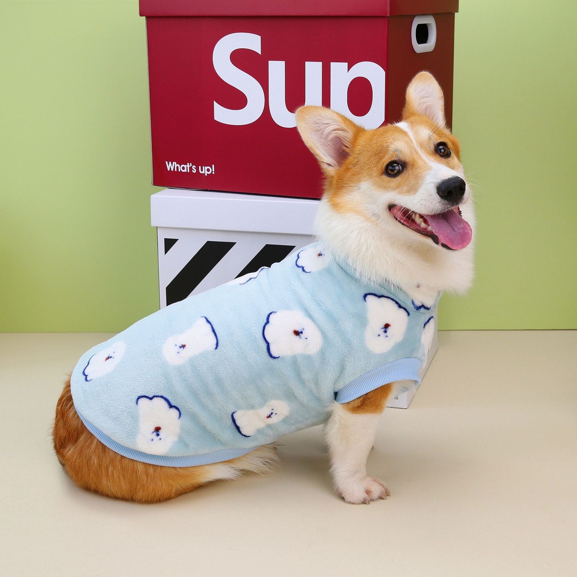 PawsCube - Corgi sausage big dog clothes autumn and winter new short-legged dog pet clothing Corgi dog fleece